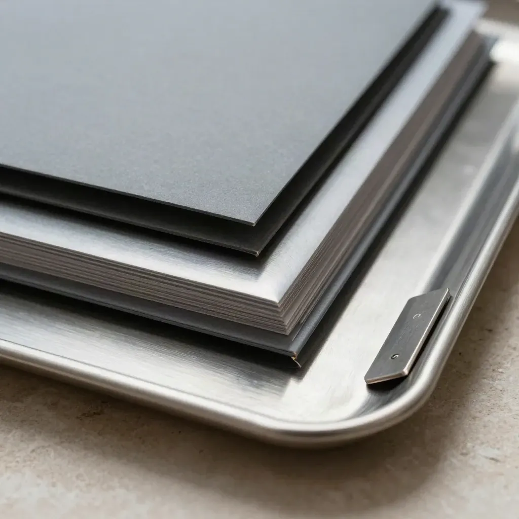 Metal paper trays and document sleeves arranged for approval routing